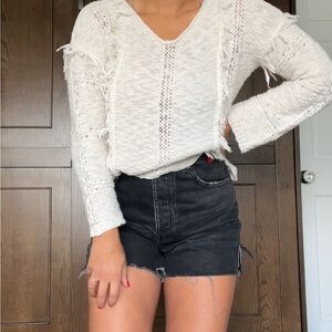 Lucky Brand Fringe Sweater | S